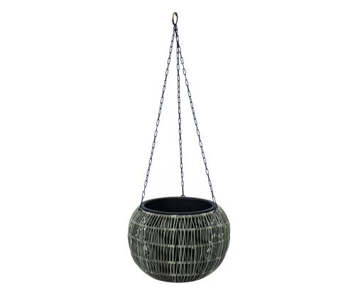 Kukkavalaisin WICKER D32xH22cm, harmaa