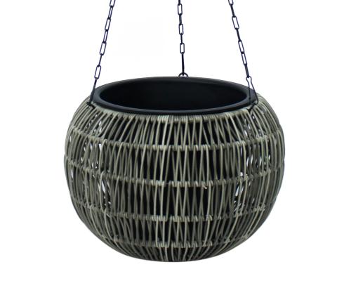 Kukkavalaisin WICKER D32xH22cm, harmaa