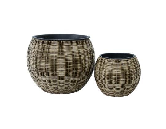 Kukkaruukku WICKER D40xK32cm, vaaleanruskea