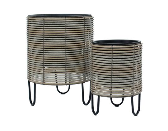Kukkaruukku WICKER D25xK35cm, beigenharmaa