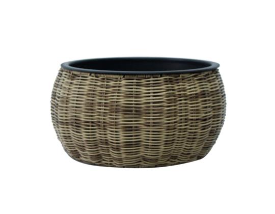 Kukkaruukku WICKER S37xK19cm, vaaleanruskea