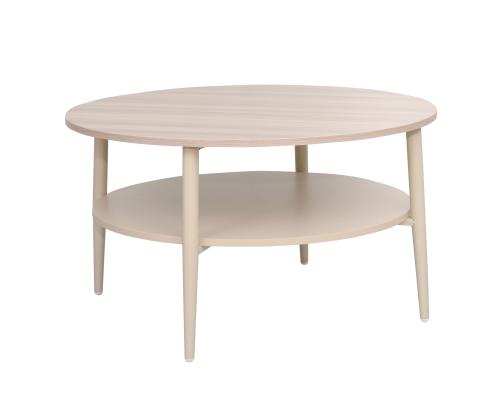 Sohvapöytä LESTER 80x80xH45cm, vaalea puu/beige