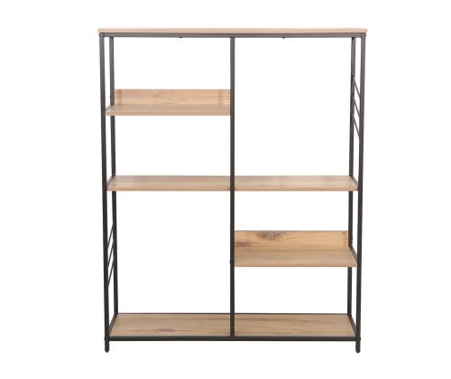 Hylly DIMITRA 100x30xK124cm, maalaismainen/musta viimeistely