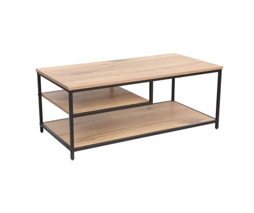 Sohvapöytä DIMITRA 100x50xK40cm, maalaismainen/musta pintainen