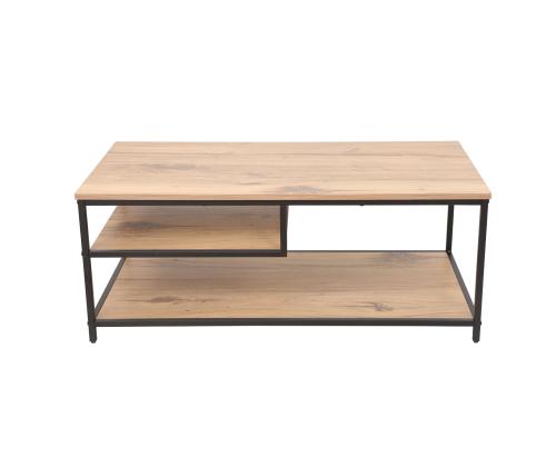 Sohvapöytä DIMITRA 100x50xK40cm, maalaismainen/musta pintainen