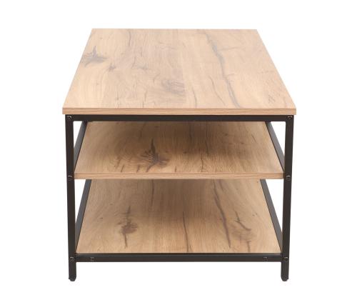 Sohvapöytä DIMITRA 100x50xK40cm, maalaismainen/musta pintainen