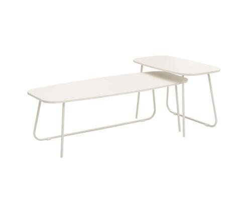 Sohvapöytä DUO 2kpl 120x48xH40cm, 75x40xH48cm, vaalea puu/beige