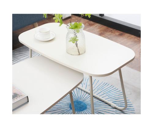 Sohvapöytä DUO 2kpl 120x48xH40cm, 75x40xH48cm, vaalea puu/beige