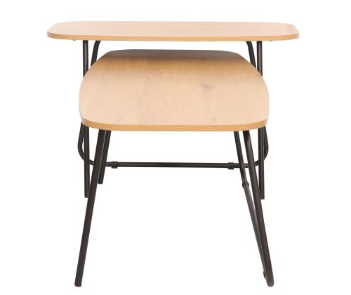 Sohvapöytä DUO 2kpl 120x48xH40cm, 75x40xH48cm, saarni/musta