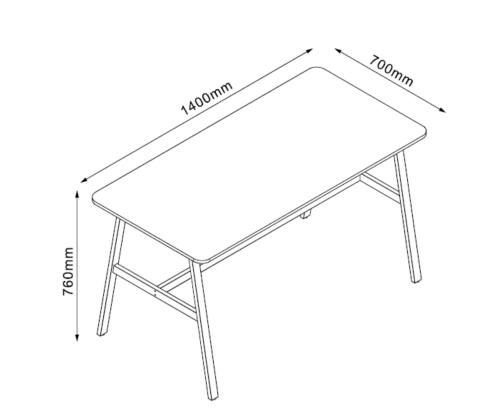 Ruokapöytä SVEA 140x70xK76cm, saarni/musta