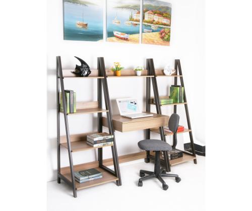 Työpöytä STEP 74x48xH146cm, tammi, melamiinilevy, metallirunko