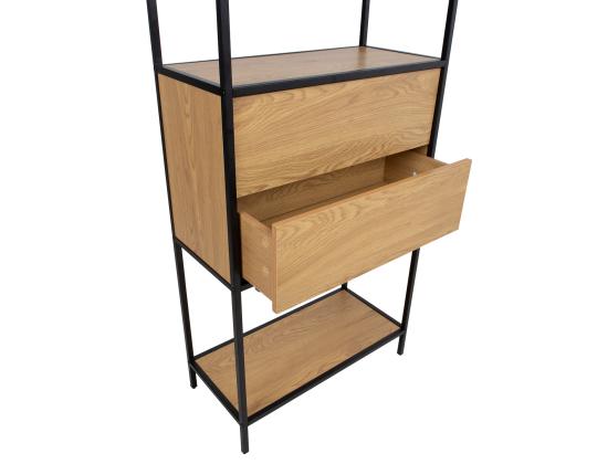 Hylly HEDVIG laatikolla 64x30xH178cm, saari/musta