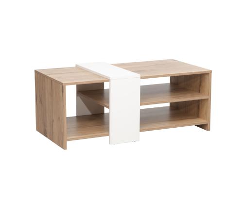 Sohvapöytä HANNES 100x53x41,5cm, maalaismainen / valkoinen melamiini