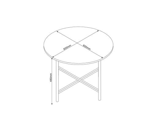 Sohvapöytä HANNES 60x60xK48cm, maalaismainen melamiinipintainen