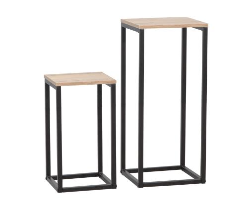 Sivupöytä HANNES 2 kpl 26x26xH60cm, 22x22xH40cm, maalaismainen melamiini