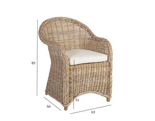 Nojatuoli KATALINA 63x66xH85cm, luonnonrottinki