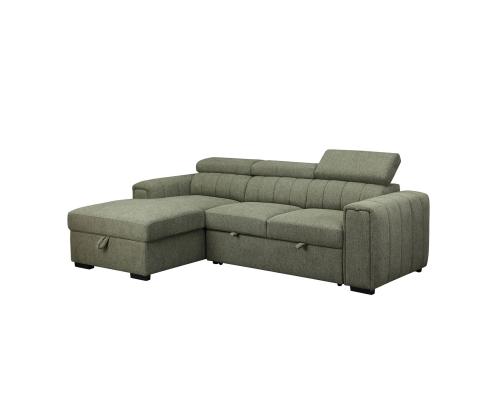 Kulmasohva ODELIA VN 252x165xH82/100cm, vaaleanvihreä