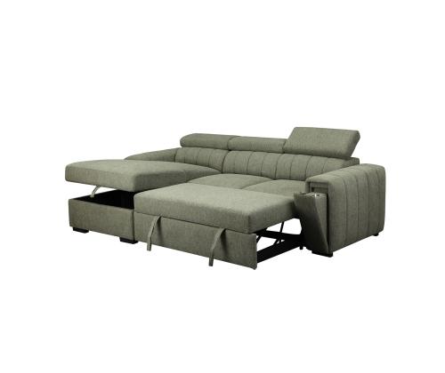 Kulmasohva ODELIA VN 252x165xH82/100cm, vaaleanvihreä