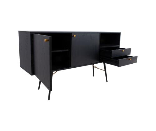 Lipasto LUXEMBURG 150x40xH80cm, musta melamiini