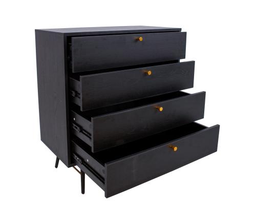 Lipasto LUXEMBURG 80x40xH90cm, musta melamiini