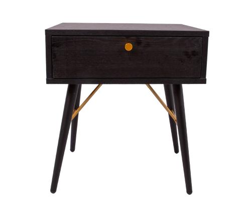 Yöpöytä - sivupöytä LUXEMBURG 45x35xH50cm, musta melamiini