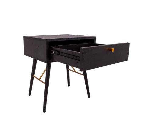 Yöpöytä - sivupöytä LUXEMBURG 45x35xH50cm, musta melamiini