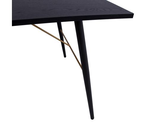 Ruokapöytä LUXEMBURG 160x90xH75cm, musta melamiini