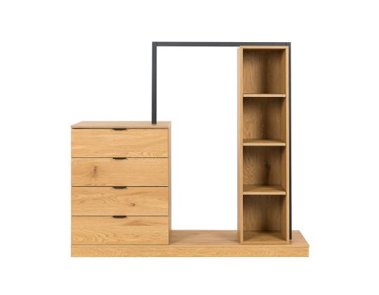Eteisen kalusteet NOVA 145x40xH137cm, tammi/musta