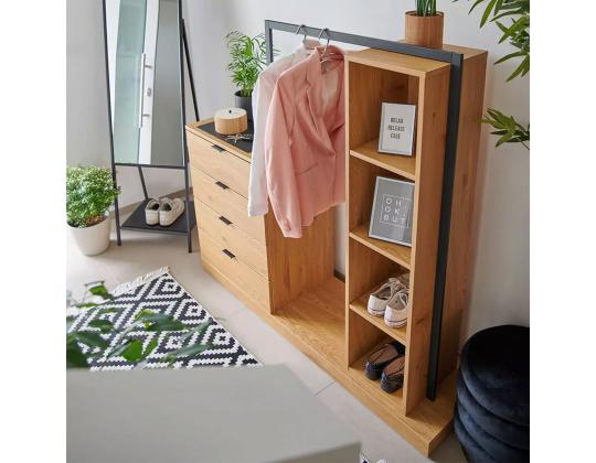 Eteisen kalusteet NOVA 145x40xH137cm, tammi/musta