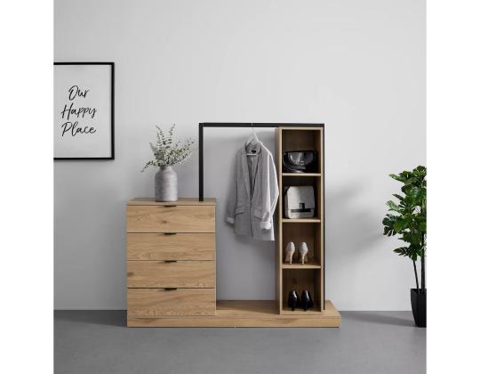 Eteisen kalusteet NOVA 145x40xH137cm, tammi/musta