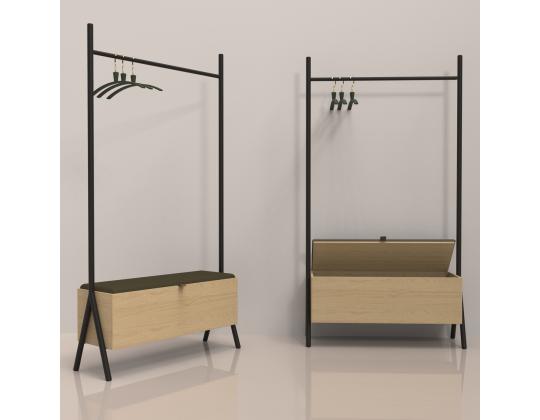 Eteinen AALBORG penkillä 97x32xH180cm, tammi