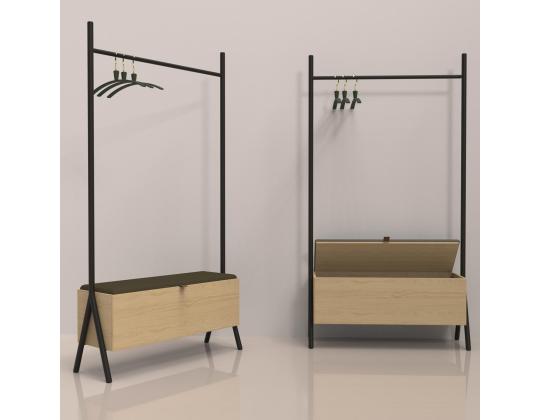 Eteinen AALBORG penkillä 97x32xH180cm, tammi