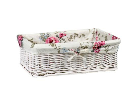 Kori MAX-4, 42x29xH14cm, valkoinen punos, kukkakangas