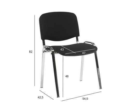 Klienditool ISO, 54,5x42,5xH82cm, iste: kangas, väritys: must, raam: kroomitud