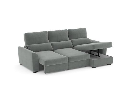 Nurgadiivanvoodi TITO 235x94/141,5xH96cm, helehall