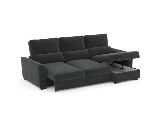 Nurgadiivanvoodi TITO 235x94/141,5xH96cm, tumehalli