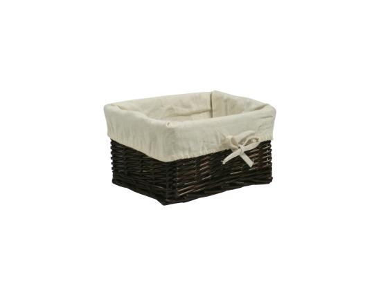 Basket MAX-2, 24x18xH12cm, tummanruskea punos, beige kangas