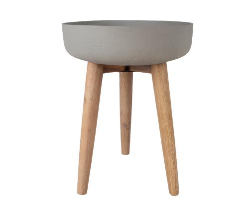 Kukkaruukku SANDSTONE puujaloilla D39xK51cm, harmaa