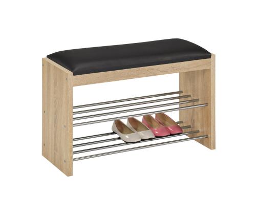 Kenkäteline-penkki BENO 79,5x30xH50cm, vaalea tammi