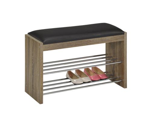 Kenkäteline-penkki BENO 79,5x30xH50cm, tumma tammi