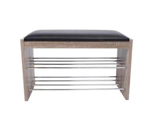 Kenkäteline-penkki BENO 79,5x30xH50cm, tumma tammi