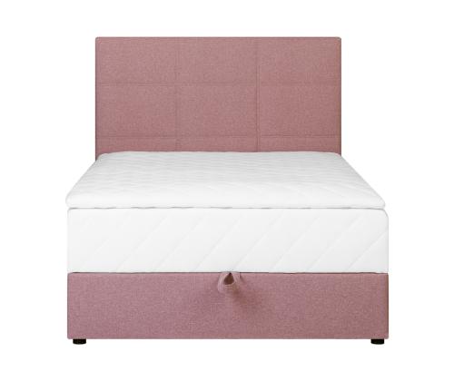 Mannermainen sänky LEVI 120x200cm, patjalla, pinkki, 123x210xH114,5cm