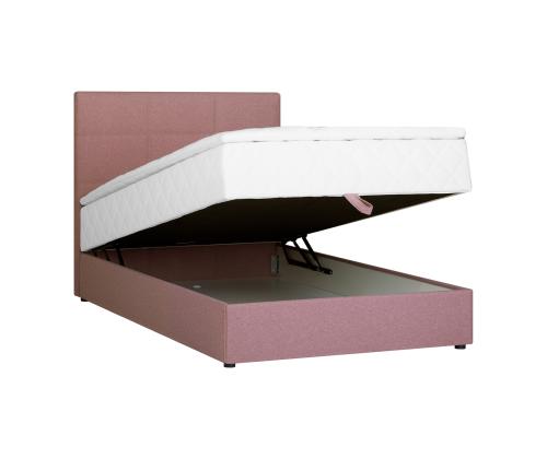 Mannermainen sänky LEVI 120x200cm, patjalla, pinkki, 123x210xH114,5cm