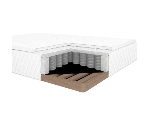 Mannermainen sänky LEVI 120x200cm, patjalla, pinkki, 123x210xH114,5cm