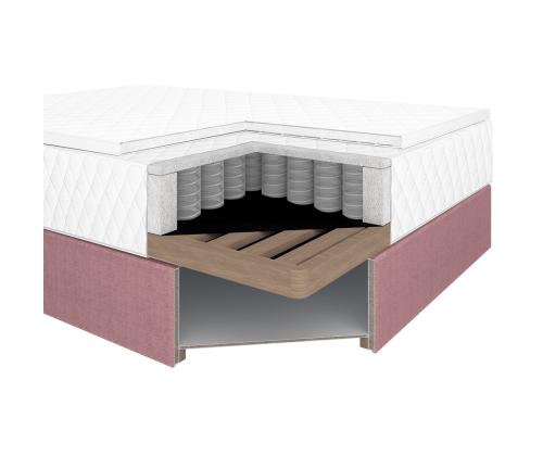 Mannermainen sänky LEVI 120x200cm, patjalla, pinkki, 123x210xH114,5cm