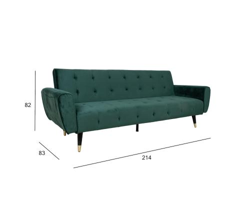 Vuodesohva FALUN 214x83xH82cm, vihreä sametti