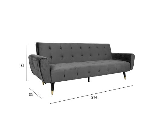 Vuodesohva FALUN 214x83xH82cm, harmaa sametti