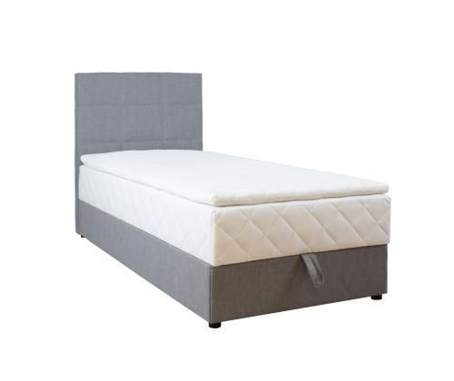 Mannermainen sänky LEVI 90x200cm, patjalla, harmaa