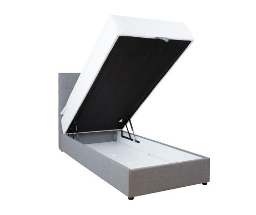 Mannermainen sänky LEVI 90x200cm, patjalla, harmaa