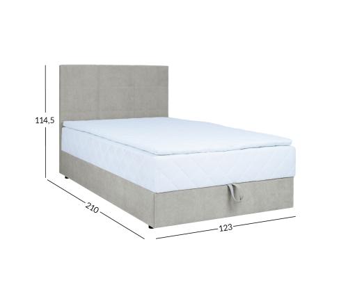 Mannermainen sänky LEVI 120x200cm, patjalla, tumma beige, 123x210xH114,5cm